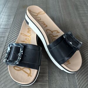 Sam Edelman Platform Black Slide Sandals Women’s Size 8.5